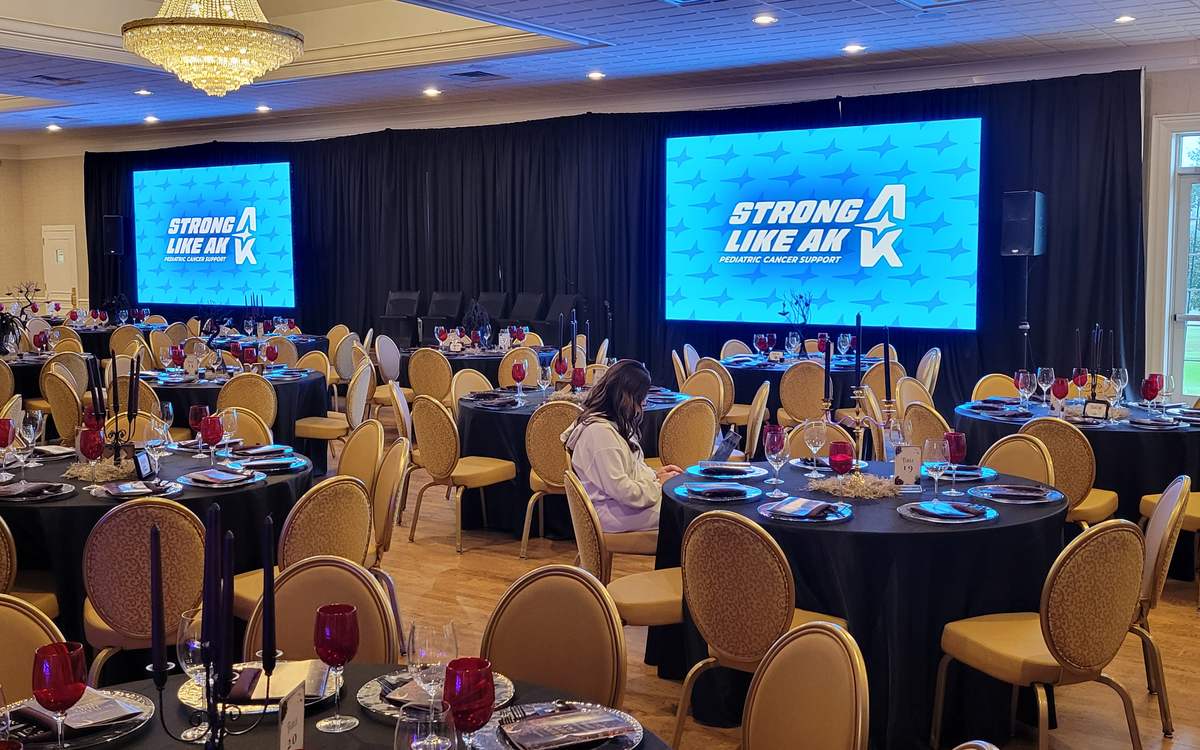 Two ATG video walls for the Strong Like AK gala at Gaston Country Club