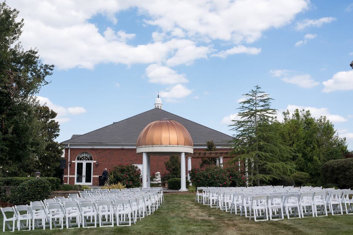 The Magnolia Room's lawn set for Kyanna's ceremony