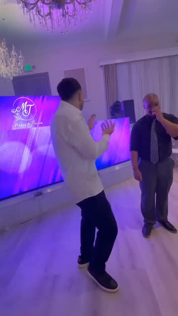 Custom LED stage for a wedding reception