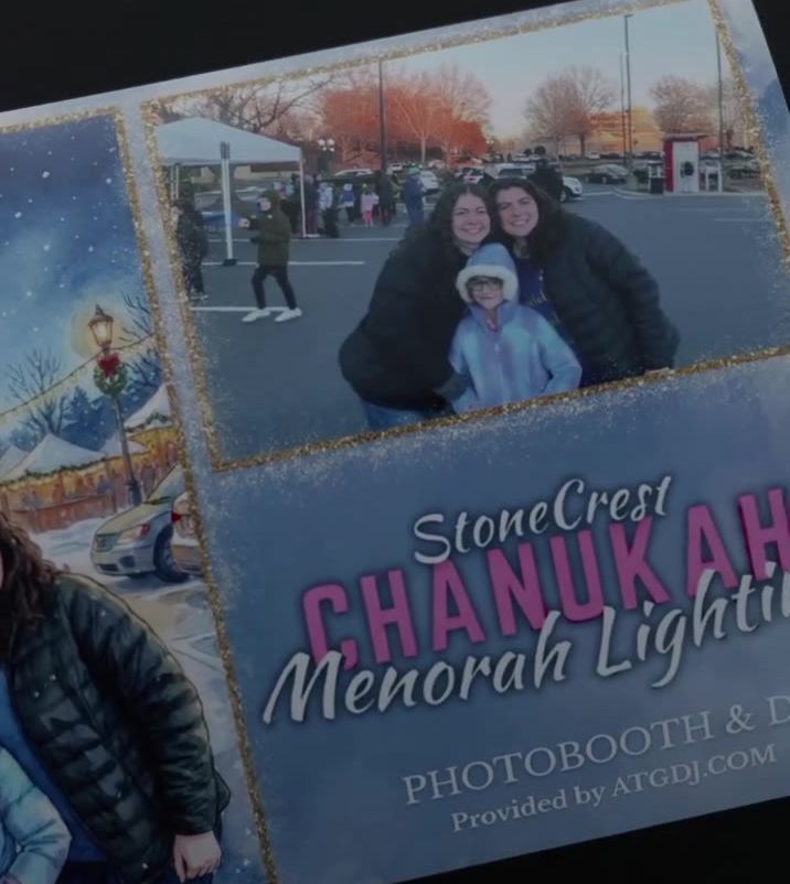 A printed AI photo booth keepsake with the event title, the AI art and the original photo