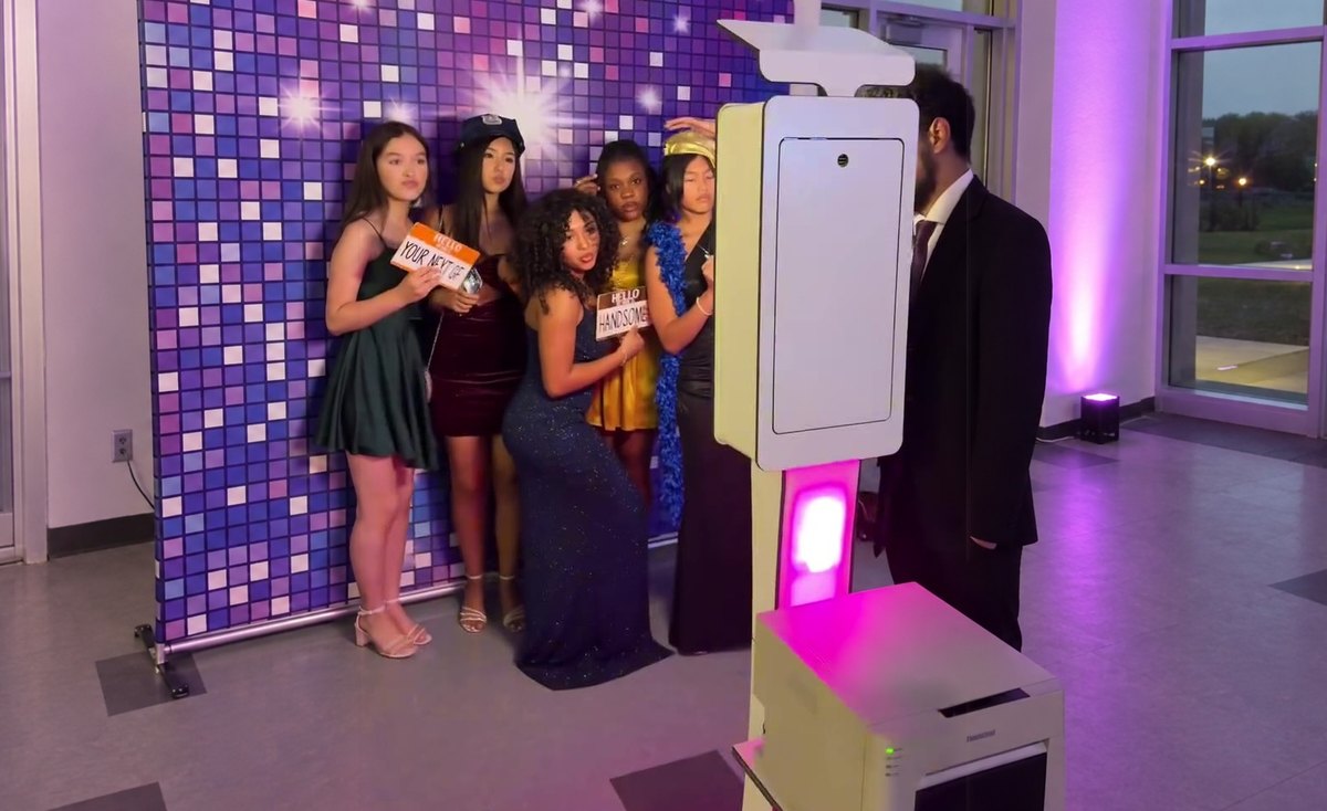 Classic Booth with guests posing with props
