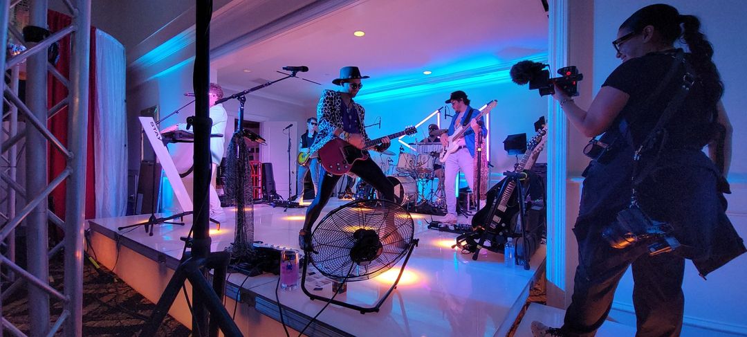 Live band stage with ATG lighting at Trump National