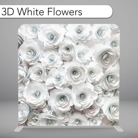 3D White Flowers backdrop