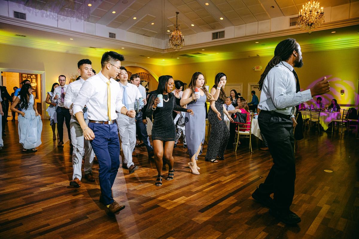 The party in gold at Andrew's wedding