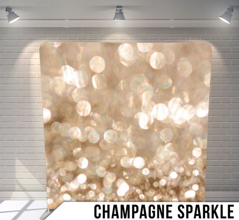 Champagne sparkle photo booth backdrop with gold sequins