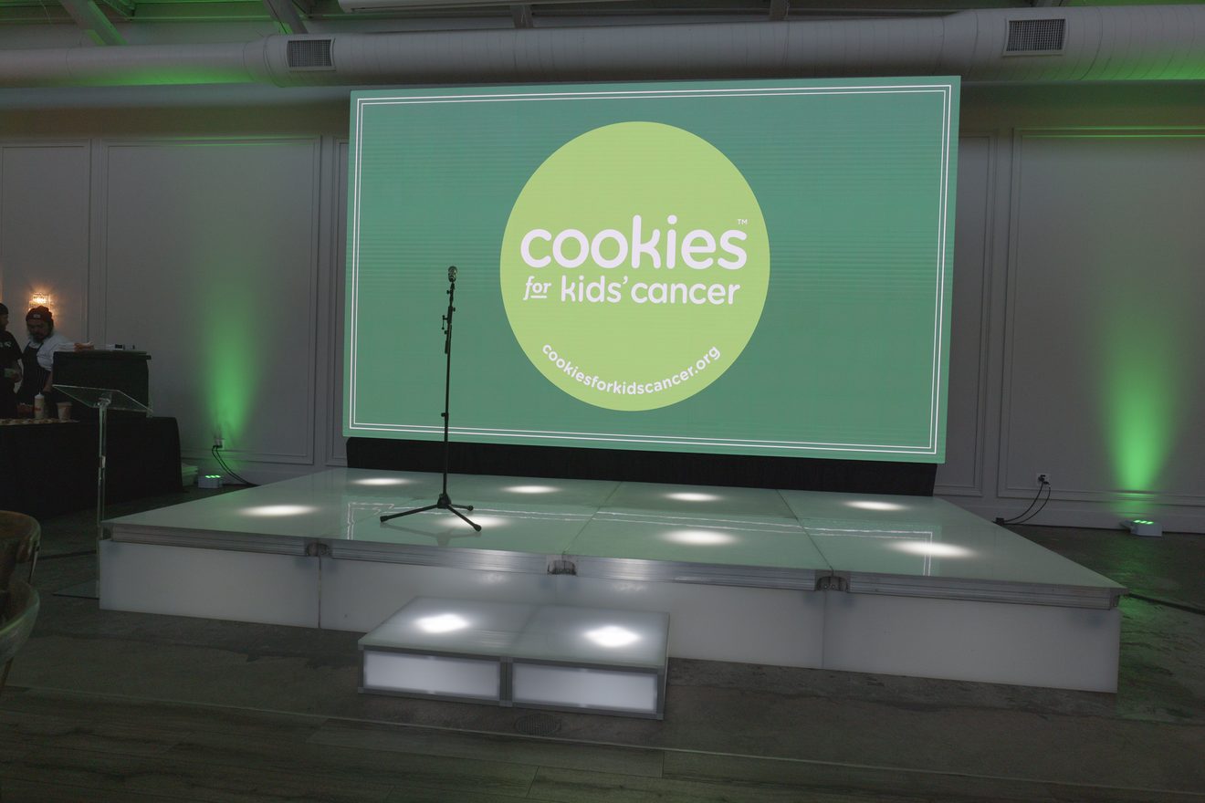 ATG LED video wall and stage at a charity event at The Casey
