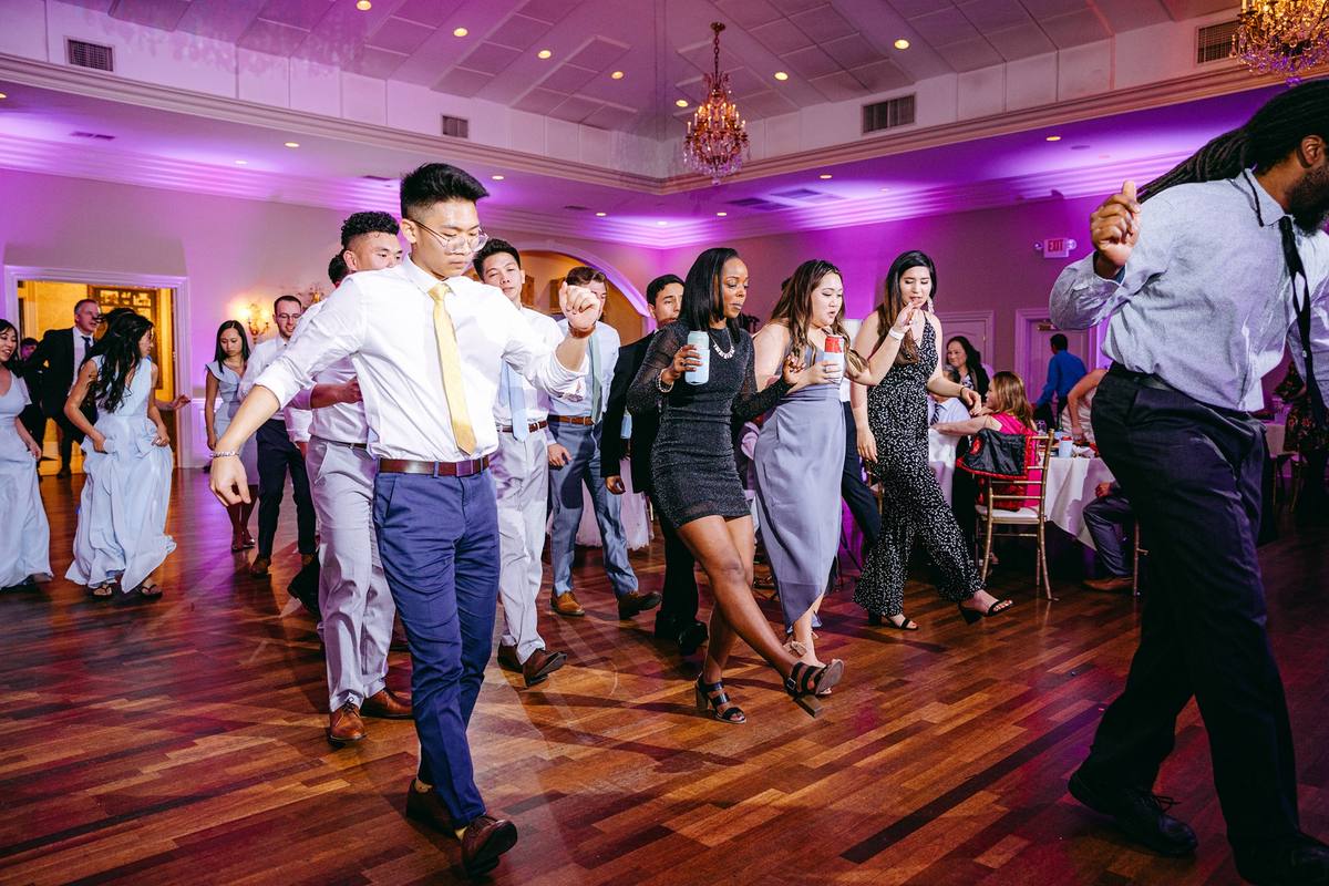 The Magnolia Room dance floor with ATG lighting