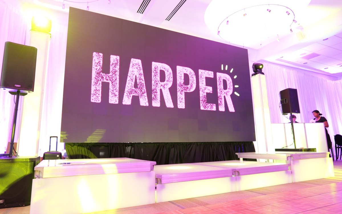 ATG video wall and LED stage at a Bat Mitzvah at Temple Beth El
