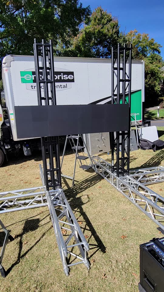 Outdoor movie screening on an LED video wall at Trump National Golf Club