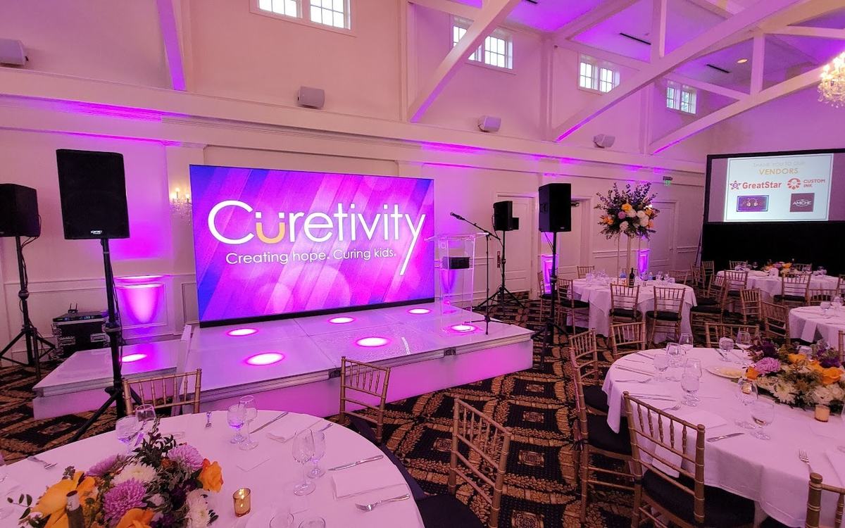 Video wall and ATG LED stage at the Curetivity Foundation gala, Trump National Golf Club Charlotte